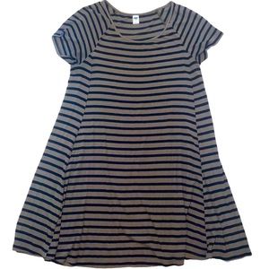 Old Navy olive & black striped T shirt dress